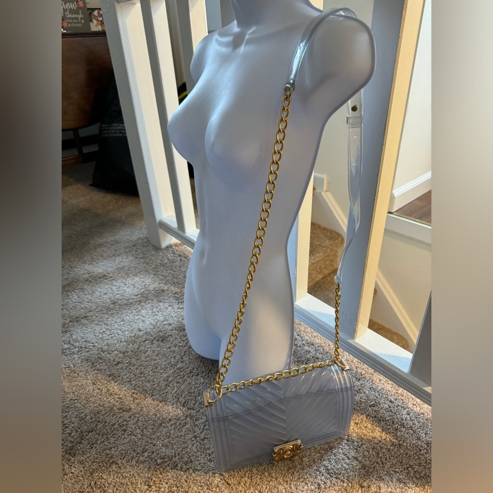 Transparent light Blue Shoulder crossover bag